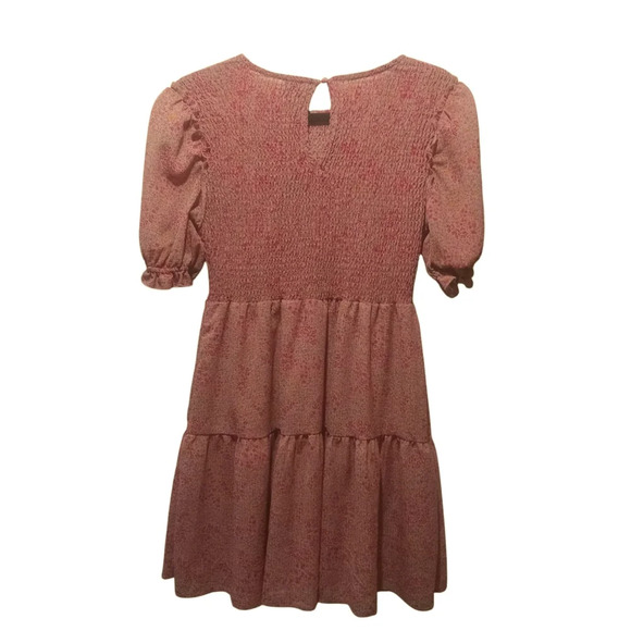Puff Sleeve Micro Floral Pink Tiered Dress Wild Fable Size XS Mini - Picture 3 of 8